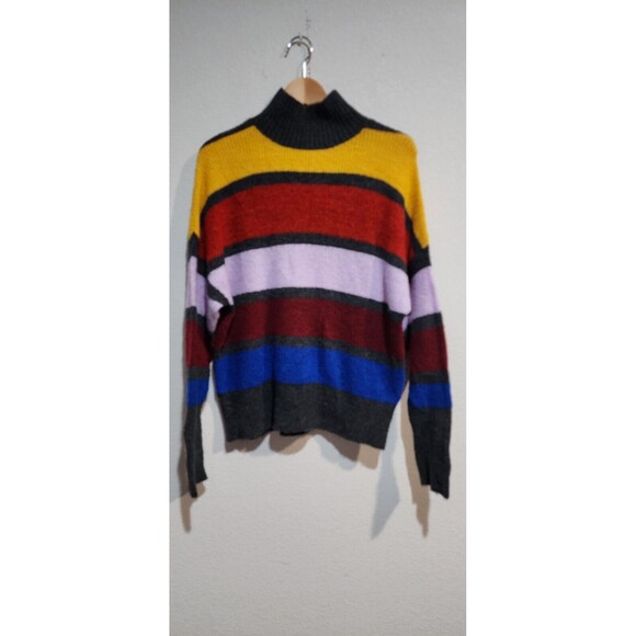 EXPRESS STRIPED COLOR MOCK NECK SWEATER SIZE XS - Picture 1 of 10